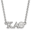 Sterling Silver Rhodium-plated LogoArt Kappa Alpha Theta Sorority Greek Letters Medium Pendant 18 inch Necklace