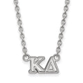Sterling Silver Rhodium-plated LogoArt Kappa Delta Sorority Greek Letters Medium Pendant 18 inch Necklace
