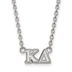Sterling Silver Rhodium-plated LogoArt Kappa Delta Sorority Greek Letters Medium Pendant 18 inch Necklace