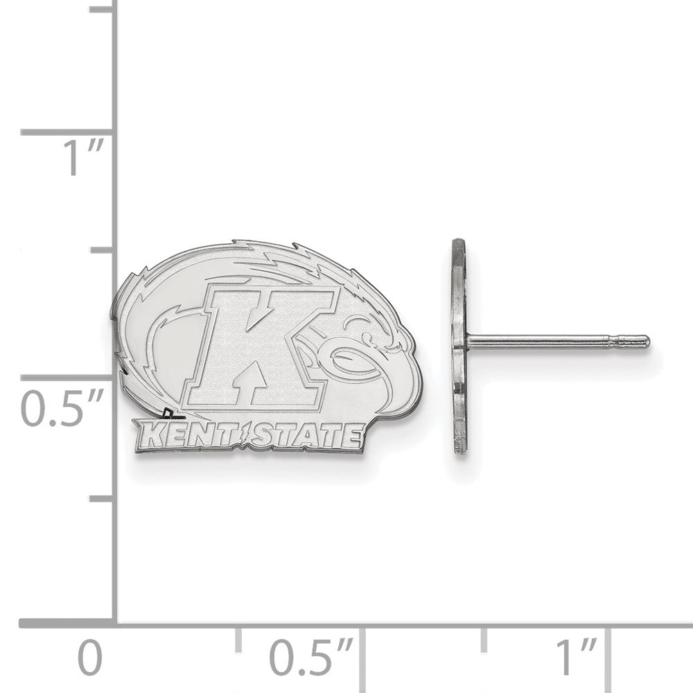 Sterling Silver Rhodium-plated LogoArt Kent State University Extra Small Post Earrings