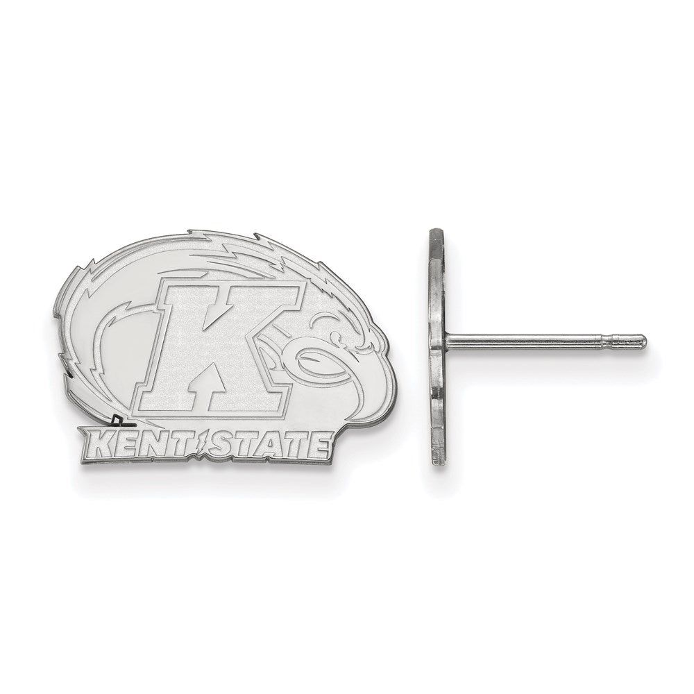 Sterling Silver Rhodium-plated LogoArt Kent State University Extra Small Post Earrings