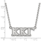 Sterling Silver Rhodium-plated LogoArt Kappa Kappa Gamma Sorority Greek Letters Medium Pendant 18 inch Necklace