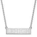 Sterling Silver Rhodium-plated LogoArt Lehigh University Large Bar Pendant 18 inch Necklace