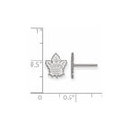 14k White Gold NHL LogoArt Toronto Maple Leafs Extra Small Post Earrings