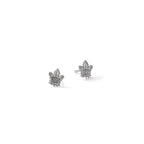 Sterling Silver Rhodium-plated NHL LogoArt Toronto Maple Leafs Extra Small Post Earrings