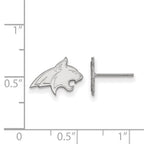 Sterling Silver Rhodium-plated LogoArt Montana State University Bobcat Extra Small Post Earrings