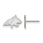 Sterling Silver Rhodium-plated LogoArt Montana State University Bobcat Extra Small Post Earrings