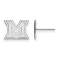 Sterling Silver Rhodium-plated LogoArt Miami University Ohio Letter M Extra Small Post Earrings