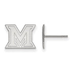 Sterling Silver Rhodium-plated LogoArt Miami University Ohio Letter M Extra Small Post Earrings
