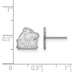 14k White Gold LogoArt Northern Illinois University N-I-U Huskies Extra Small Post Earrings