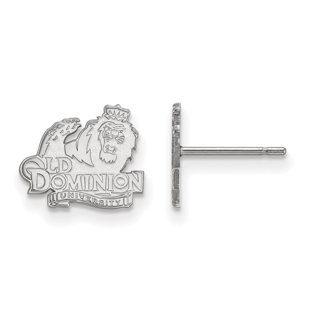 Sterling Silver Rhodium-plated LogoArt Old Dominion University Extra Small Post Earrings