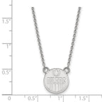 10k White Gold NHL LogoArt Edmonton Oilers Small Pendant 18 inch Necklace