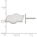 10k White Gold LogoArt Oklahoma State University O-S-U Extra Small Post Earrings