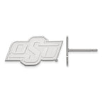 10k White Gold LogoArt Oklahoma State University O-S-U Extra Small Post Earrings