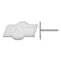 Sterling Silver Rhodium-plated LogoArt Oklahoma State University O-S-U Extra Small Post Earrings