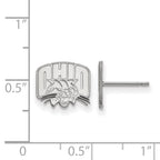 Sterling Silver Rhodium-plated LogoArt Ohio University Extra Small Post Earrings
