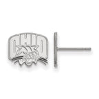 14k White Gold LogoArt Ohio University Extra Small Post Earrings