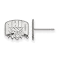 Sterling Silver Rhodium-plated LogoArt Ohio University Extra Small Post Earrings