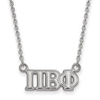 Sterling Silver Rhodium-plated LogoArt Pi Beta Phi Sorority Greek Letters Medium Pendant 18 inch Necklace