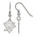 Sterling Silver Rhodium-plated NHL LogoArt Pittsburgh Penguins Small Dangle Wire Earrings