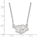10k White Gold NHL LogoArt Nashville Predators Small Pendant 18 inch Necklace