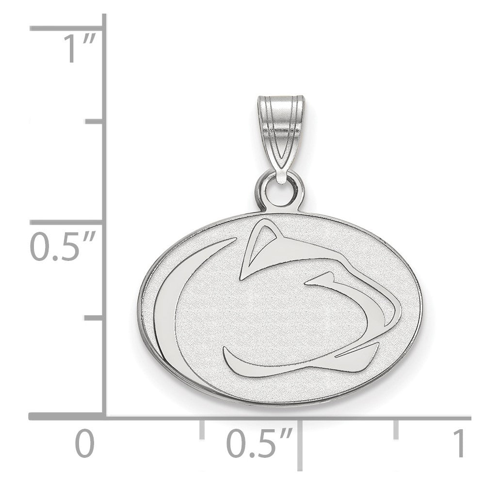 Sterling Silver Rhodium-plated LogoArt Penn State University Lion Small Pendant