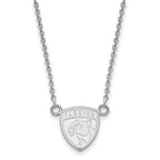 14k White Gold NHL LogoArt Florida Panthers Small Pendant 18 inch Necklace