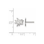 14k White Gold NHL LogoArt San Jose Sharks Extra Small Post Earrings