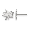 14k White Gold NHL LogoArt San Jose Sharks Extra Small Post Earrings