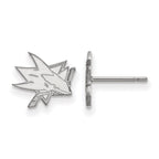 10k White Gold NHL LogoArt San Jose Sharks Extra Small Post Earrings