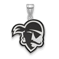 Sterling Silver Rhodium-plated LogoArt Seton Hall University Pirate Large Enameled Pendant