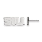 14k White Gold LogoArt Southern Illinois University S-I-U Extra Small Post Earrings