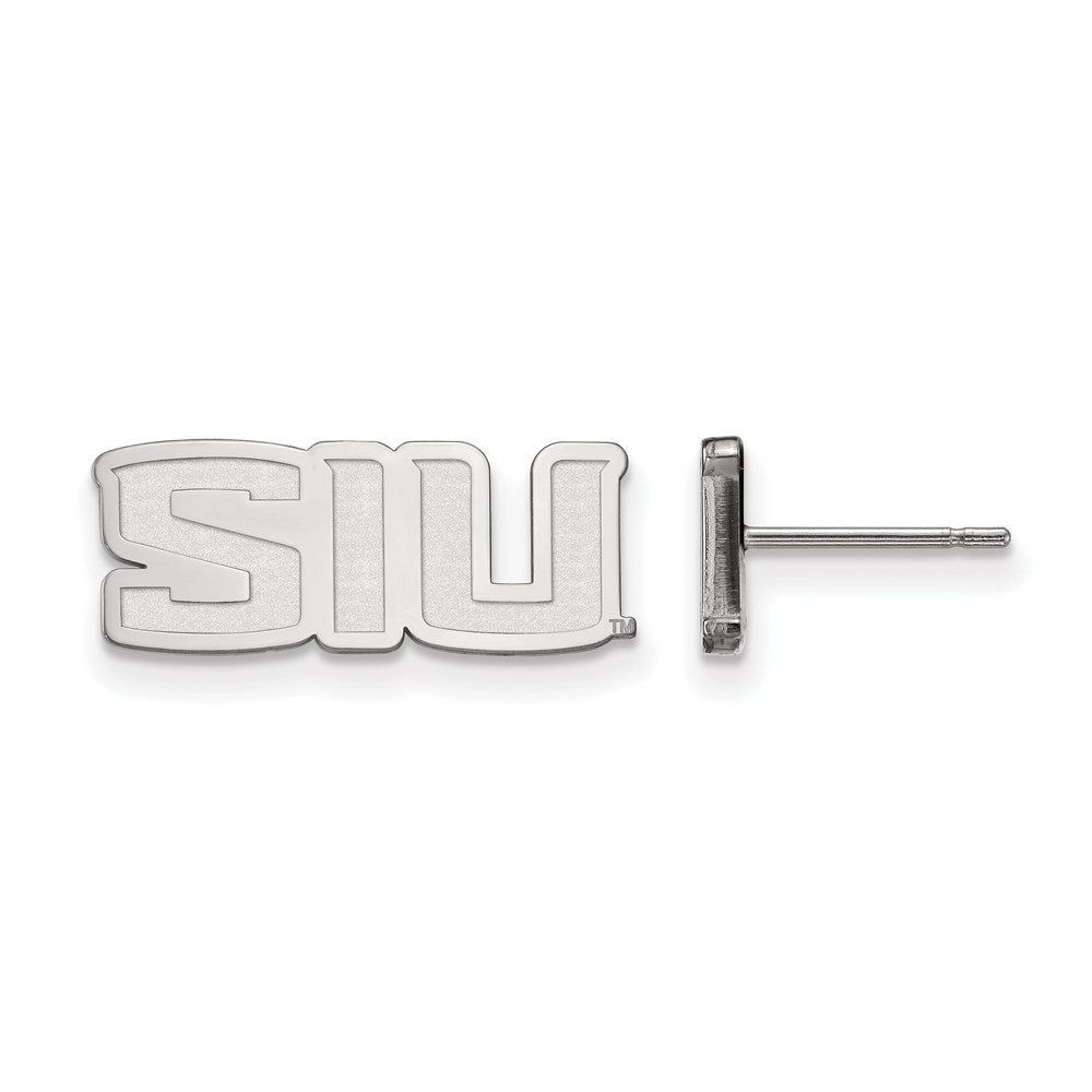 14k White Gold LogoArt Southern Illinois University S-I-U Extra Small Post Earrings