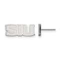 Sterling Silver Rhodium-plated LogoArt Southern Illinois University S-I-U Extra Small Post Earrings