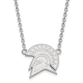 10k White Gold LogoArt San Jose State University Spartan Large Pendant 18 inch Necklace