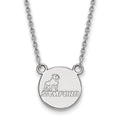Sterling Silver Rhodium-plated LogoArt Samford University Small Disc Pendant 18 inch Necklace