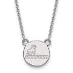 Sterling Silver Rhodium-plated LogoArt Samford University Small Disc Pendant 18 inch Necklace