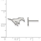 Sterling Silver Rhodium-plated LogoArt Southern Methodist University Mustang Extra Small Post Earrings