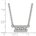 Sterling Silver Rhodium-plated LogoArt Sigma Sigma Sigma Sorority Greek Letters Medium Pendant 18 inch Necklace