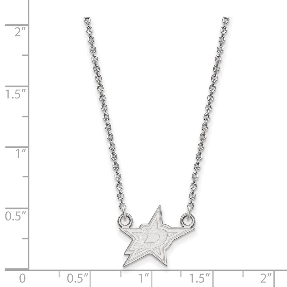 14k White Gold NHL LogoArt Dallas Stars Small Pendant 18 inch Necklace