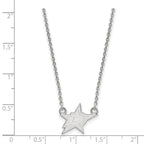 14k White Gold NHL LogoArt Dallas Stars Small Pendant 18 inch Necklace