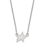 10k White Gold NHL LogoArt Dallas Stars Small Pendant 18 inch Necklace