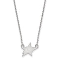 Sterling Silver Rhodium-plated NHL LogoArt Dallas Stars Small Pendant 18 inch Necklace