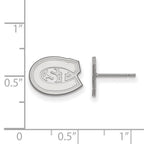 Sterling Silver Rhodium-plated LogoArt St. Cloud State University Extra Small Post Earrings