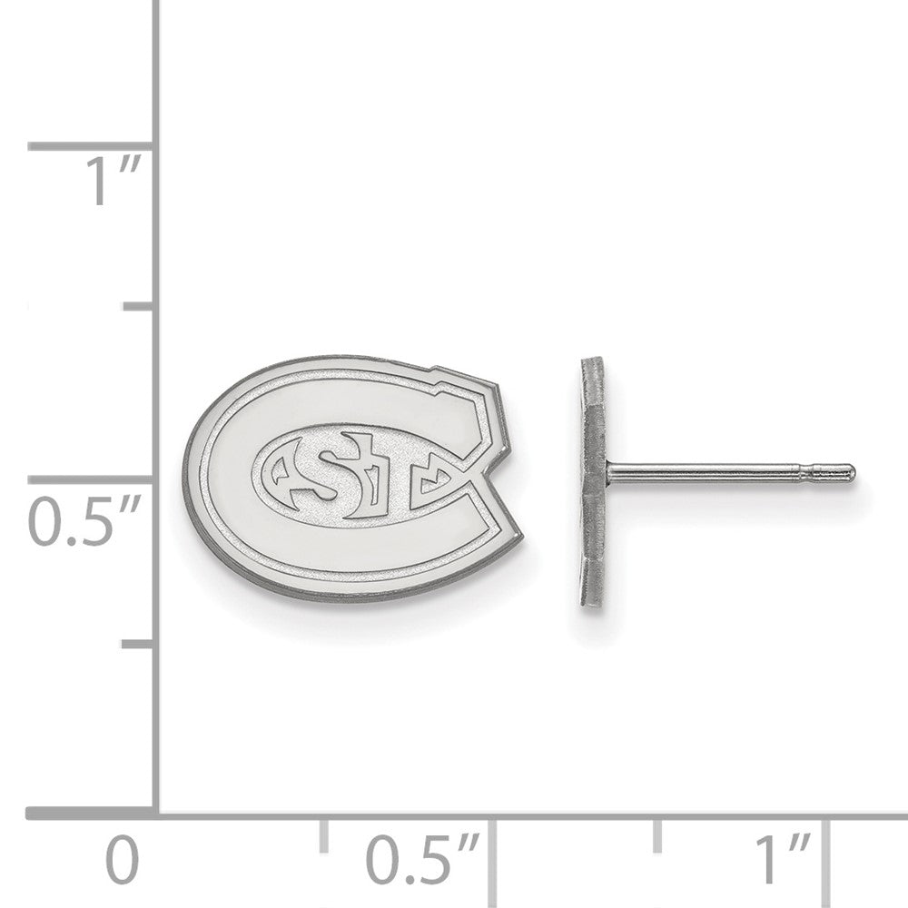 Sterling Silver Rhodium-plated LogoArt St. Cloud State University Extra Small Post Earrings