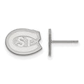 Sterling Silver Rhodium-plated LogoArt St. Cloud State University Extra Small Post Earrings