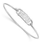 Sterling Silver Rhodium-plated LogoArt Texas Christian University T-C-U Small Center 7 inch Wire Bangle