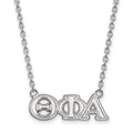Sterling Silver Rhodium-plated LogoArt Theta Phi Alpha Sorority Greek Letters Medium Pendant 18 inch Necklace