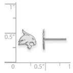 14k White Gold LogoArt Texas State University Bobcat Extra Small Post Earrings
