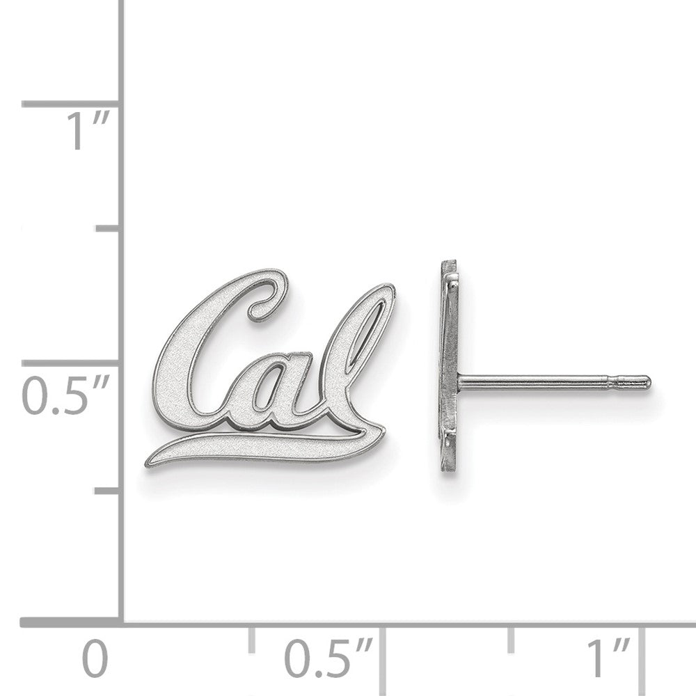 Sterling Silver Rhodium-plated LogoArt University of California Berkeley Extra Small Post Earrings